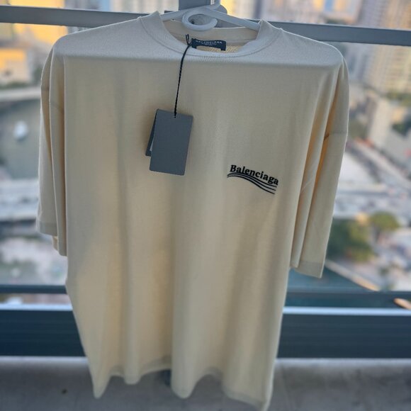 Balenciaga Political embroidered cream t-shirt